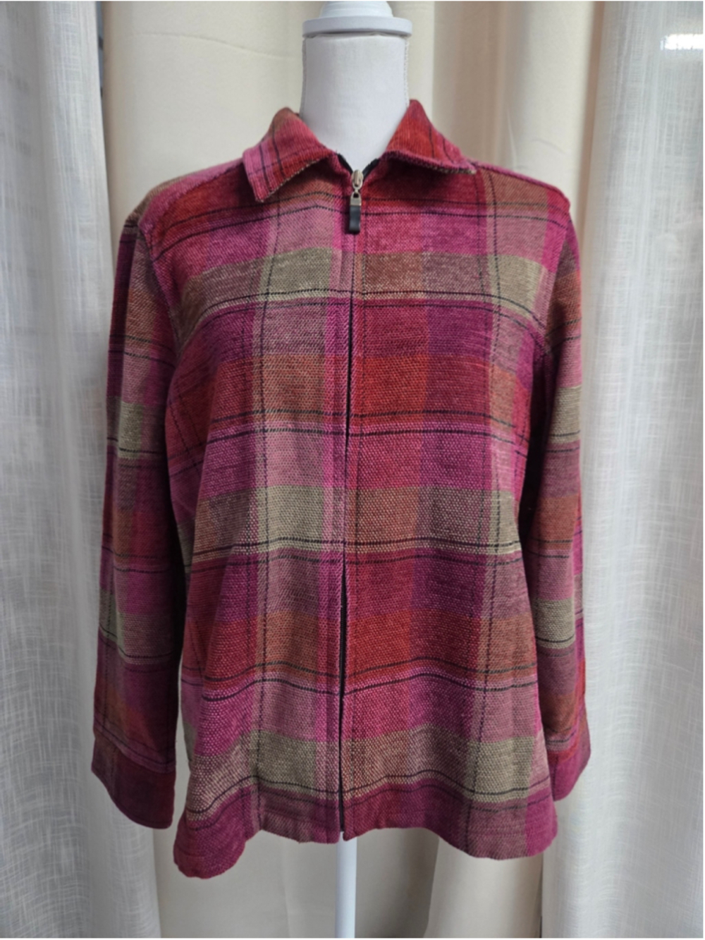 Allison Daley Plaid Jacket Sz 14 Dark Academia Grandmacore Whimsigoth Goblincore